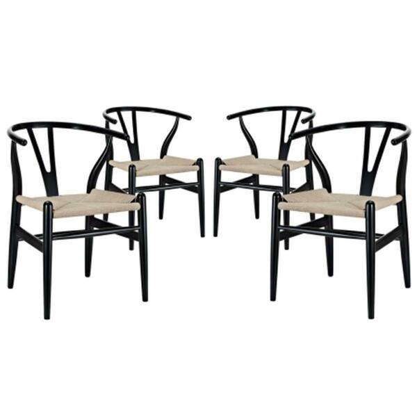 East End Imports Amish Dining Armchair, Black, 4PK EEI-1320-BLK